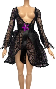 Muñeca Barbie Halloween Dije Negro Púrpura Brillante Encaje Top Solo Bruja 2006 - Imagen 1 de 3