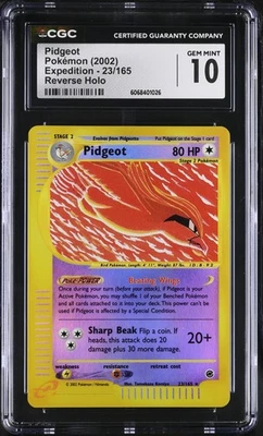 CGC 10 GEM MINT Pidgeot 2002 Expedition 23/165 Reverse Holo Pokemon Card - Image 1 of 2