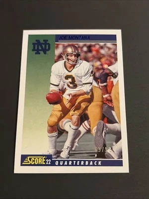 Selecciones del draft de Panini Chronicles 2022 Joe Montana/99 Notre Dame #18 Foto 1 de 4