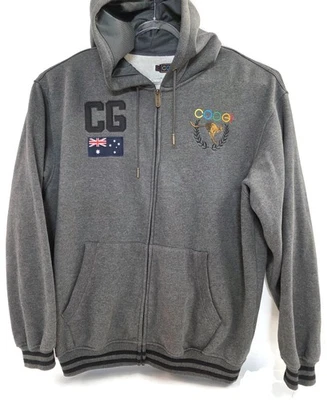Coogi Sudadera con Capucha Para Hombres 4XL Gris Cremallera Completa Bandera Australiana CG Logo Espalda Gráfico Foto 1 de 4