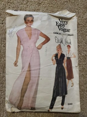 Vogue 2040 Misses Dress Edith Head Tunic, Pants, Belt Size 12 Sewing Pattern CC - Image 1 of 4
