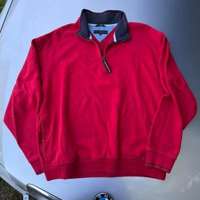 Red early 2000s Tommy Hilfiger golf quarter zip sweatshirt - Image 1 of 4