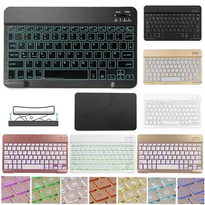 Wireless Bluetooth Keyboard LED Rechargeable For iOS Android PC iPad Tablet - Picture 1 of 31