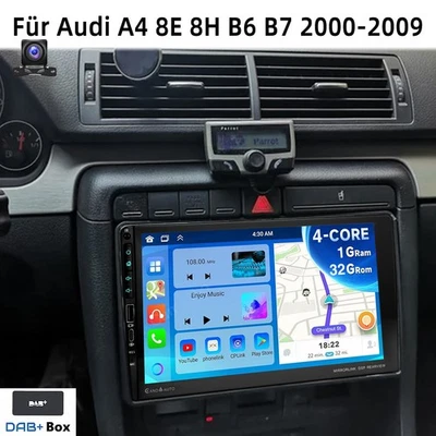 DAB Autoradio Für Audi A4 8E 8H B6 B7 2000-09 Carplay Android13 GPS NAVI USB 32G - Bild 1 von 4