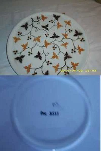 Tortenplatte RUND  Spritzdekor Blätter  Edelkeramik Shabby Chic Franske - Bild 1 von 1