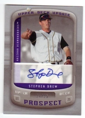 2005 UD Update SILVER AUTO Stephen Drew RC DBACKS #d/25 BOSTON RED SOX - Image 1 of 1