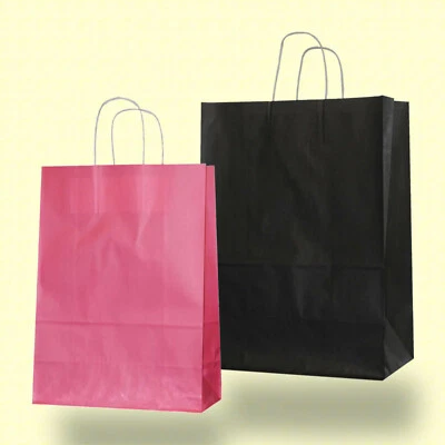 Papiertragetaschen Papiertüten Kordel farbig Papiertasche Tragetaschen bunt Tüte - Bild 1 von 3