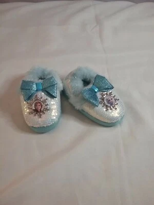 Zapatillas Disney Frozen II Niño Anna Elsa Lentejuelas Azul Plata S 5/6 Envío Gratis Foto 1 de 3