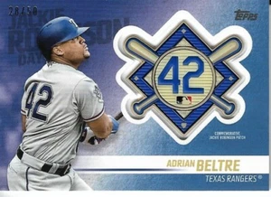 2018 Topps Jackie Robinson Day Patch Karte #JRP-AE Adrian Beltre 28/50 Rangers - Bild 1 von 1