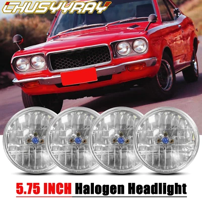 4x Faros halógenos redondos de haz alto/bajo de 5,75" 5-3/4" para Mazda RX-4 1974-1976 Foto 1 de 4
