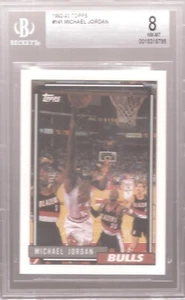 1992-93 TOPPS # 141 - MICHAEL JORDAN - BECKETT GRADED - BGS-8 = NEAR MINT-MINT - Picture 1 of 4