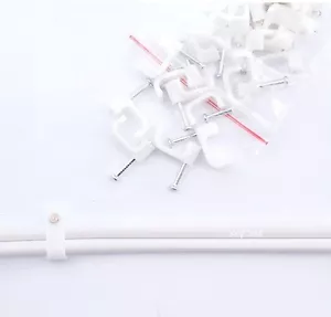 25 WHITE TWIN SHOTGUN CABLE CLIPS FOR WF65/CT63 TWIN COAX CABLE - Picture 1 of 2