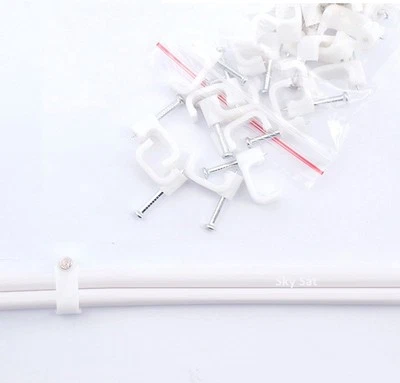 25 CLIPS DE CABLE DE ESCOPETA DOBLE BLANCO PARA CABLE COAXIAL DOBLE WF65/CT63 Foto 1 de 2