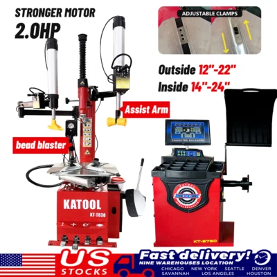 Katool Tire Changer Machine Wheel Balancer  Combo 2.0 Motor KT-T830 &KT-B750 - Image 1 of 4