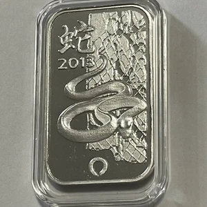 2013 Year Of The Snake Chinese Zodiac 1 Troy Oz .999 Fine Silver Medal Barren - Bild 1 von 7