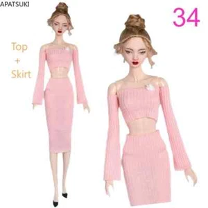Pink Handmade Sweater Dress Fashion Doll Clothes For 11.5" 1/6 Doll Outfit Skirt - Picture 1 of 4