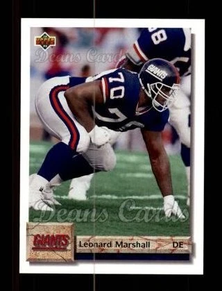 1992 Upper Deck #127 Leonard Marshall Giants-FB LSU 8 - NM/MT - Image 1 of 1