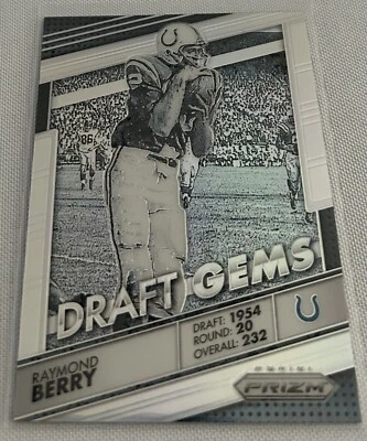 2016 Panini Prizm Football Raymond Berry Baltimore Colts Draft Gems Silver Prizm - Imagem 1 de 3
