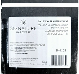 Signature Hardware 446519 3/4" 6 Wege Transferventil Duschventile Duschen SH6103 - Bild 1 von 3