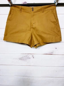 A New Day Womens Shorts Size 17 Stretch Brown High Rise Flat Front Pockets - Picture 1 of 7