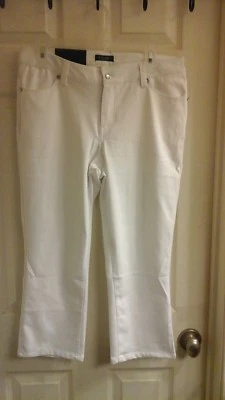 Bogari Pants, Women's size 6, White Stretch, Rhinestones,  Pockets, NWT  $79 - Image 1 of 4