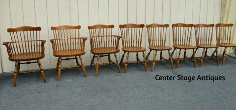 63236 Ethan Allen Maple Set of 8 Dining Chairs Cover