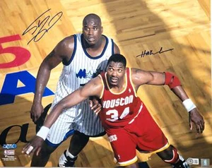 Shaquille O'Neal Hakeem Olajuwon Autographed Magic Rockets 16x20 Photo Beckett - Picture 1 of 1