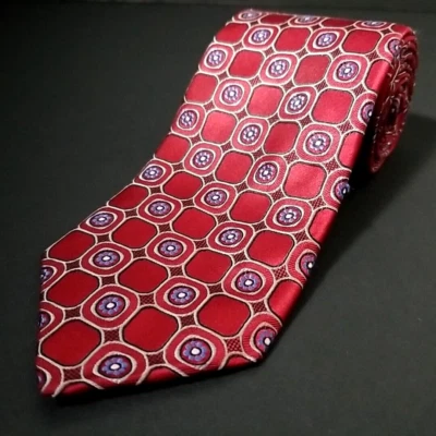 Галстук JZ Richards Little America роскошный галстук красный цветочный геометрический 60 дюймов x 3,25 дюйма - Изображение 1 из 4
