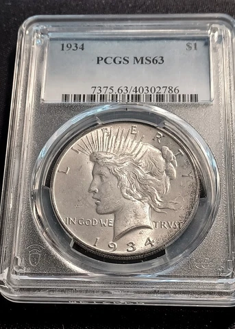 1934 PCGS MS63 Peace Dollar Cover