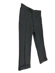 Pantalones de Colección Ralph Lauren Lana Púrpura Etiqueta Puños Pantalones Rayas Talla 39 Dandy 36 - Imagen 1 de 8