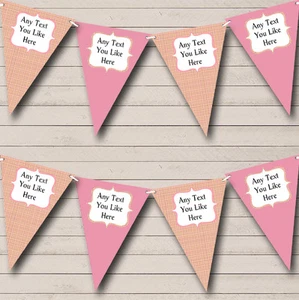 Yellow And Pink Tartan Check Wedding Venue or Reception Bunting Banner - Picture 1 of 1