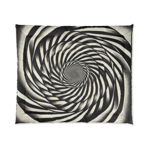 King Size Comforter Optical Illusion Trippy Psychedelic Festival Art Distorted - Picture 1 of 3