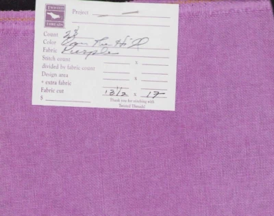 28 ct Cross Stitch Fabric Purple 17x13" Cashel Linen Twisted Threads - Image 1 of 2