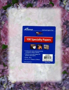 New - Purple Floral Flower Theme Designer Letter Computer Paper - 100 sheets - Picture 1 of 2