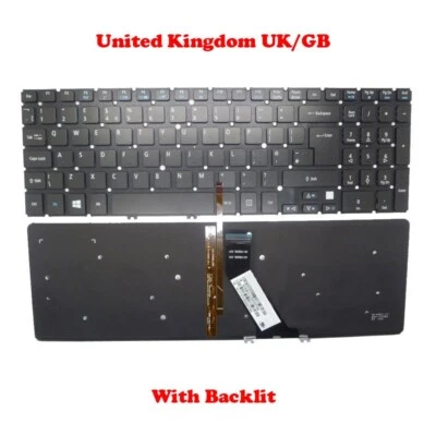 UK Keyboard For ACER M5-581 M3-581 V5-571 NSK-R3KBW 0U 9Z.N8QBW.K0U NK.I1717.07W - Bild 1 von 2