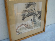 Vintage Mid Century Modern Gen Matucha Finger Painting Water Color 1946