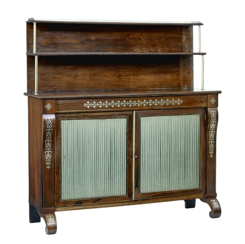 19TH CENTURY REGENCY PALISANDER BRASS INLAID CHIFFONIER Cover