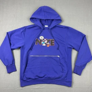NIKE x Bugs Bunny Space Jam Hoodie Mens large Purple Zipper Pocket Pullover - Picture 1 of 7