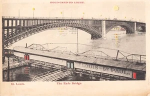 c.1901 HOLD TO LIGHT The Eads Bridge, St. Louis; Unused; Scarce, Near Mint - Bild 1 von 2
