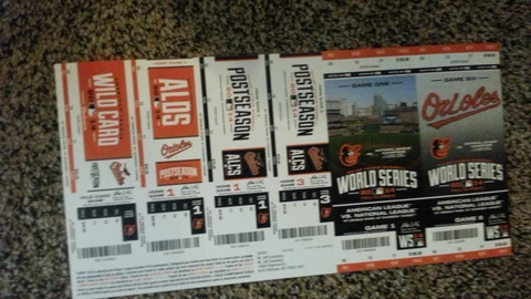2014 BALTIMORE ORIOLES WORLD SERIES PLAYOFFS TICKET STRIP TIGERS STUBS ROYALS Cover