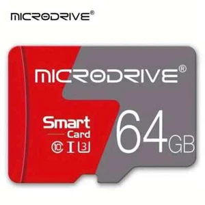 MICRODRIVE High-Speed Memory Card Card - Red & Golden, U3 Class 10, 64GB - Picture 1 of 2