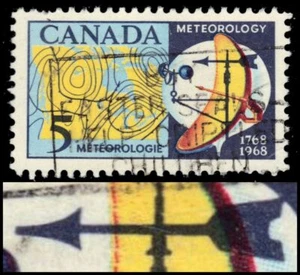 CANADA 479ii - Meteorology "Weather Map" Red over Blue (pf83584) $10 - Picture 1 of 1