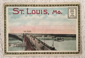 Vintage 1930's 40's Fold-Out Souvenir Postcard St. Louis Missouri w/ 18 Pictures - Picture 1 of 11