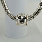 Authentic Disney Chamilia Sterling Silver Mickey Mouse Cutout Charm Bead DIS-3