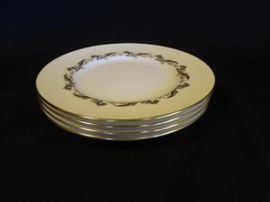 Minton China - Gold Laurentian - 4er Set Salatteller - goldene und graue Schnörkel - Bild 1 von 5