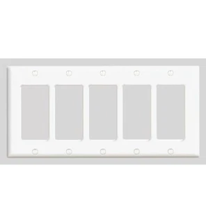 Leviton 80423-W 5-Gang Decora/GFCI Gerät Decora Wandplatte Standardgröße - Bild 1 von 1