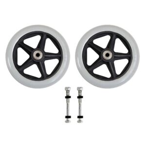 2Pcs 6/7/8inch Front Caster Wheels Solid Tire Wheel Wheelchair Replacement Part