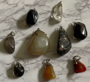 Polished Stones Assorted Rock Pendants Lot ZZ-13 - Picture 1 of 6