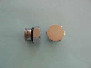 Lowrider Hydraulics 2 pieces Boss O ring (#8) plug for Adex, Adel dump, chrome, - Picture 1 of 4