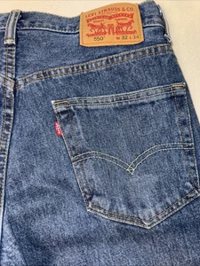 Pantalones de mezclilla Levi 550 de corte relajado para hombre W32 L34 azul lavado medio - Imagen 1 de 6